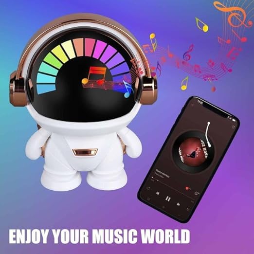 deevudi Space Robot Sound, Compact Astronaut Bluetooth Smart Speaker, Portable Wireless Speaker with HiFi Sound Quality
